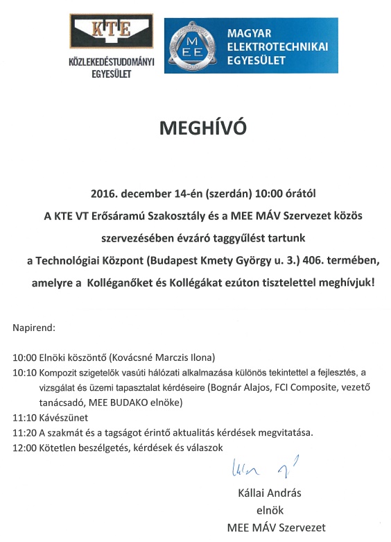 MEE évzáró szakmai nap - 2016. december 14.